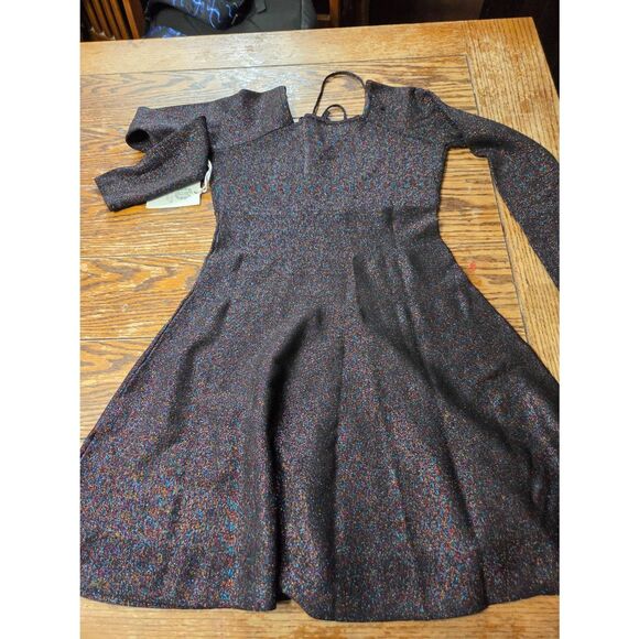 NWT TUCKERNUCK Hyacinth House Black Metallic Selena Knit Mini Dress Size XS - Picture 5 of 5